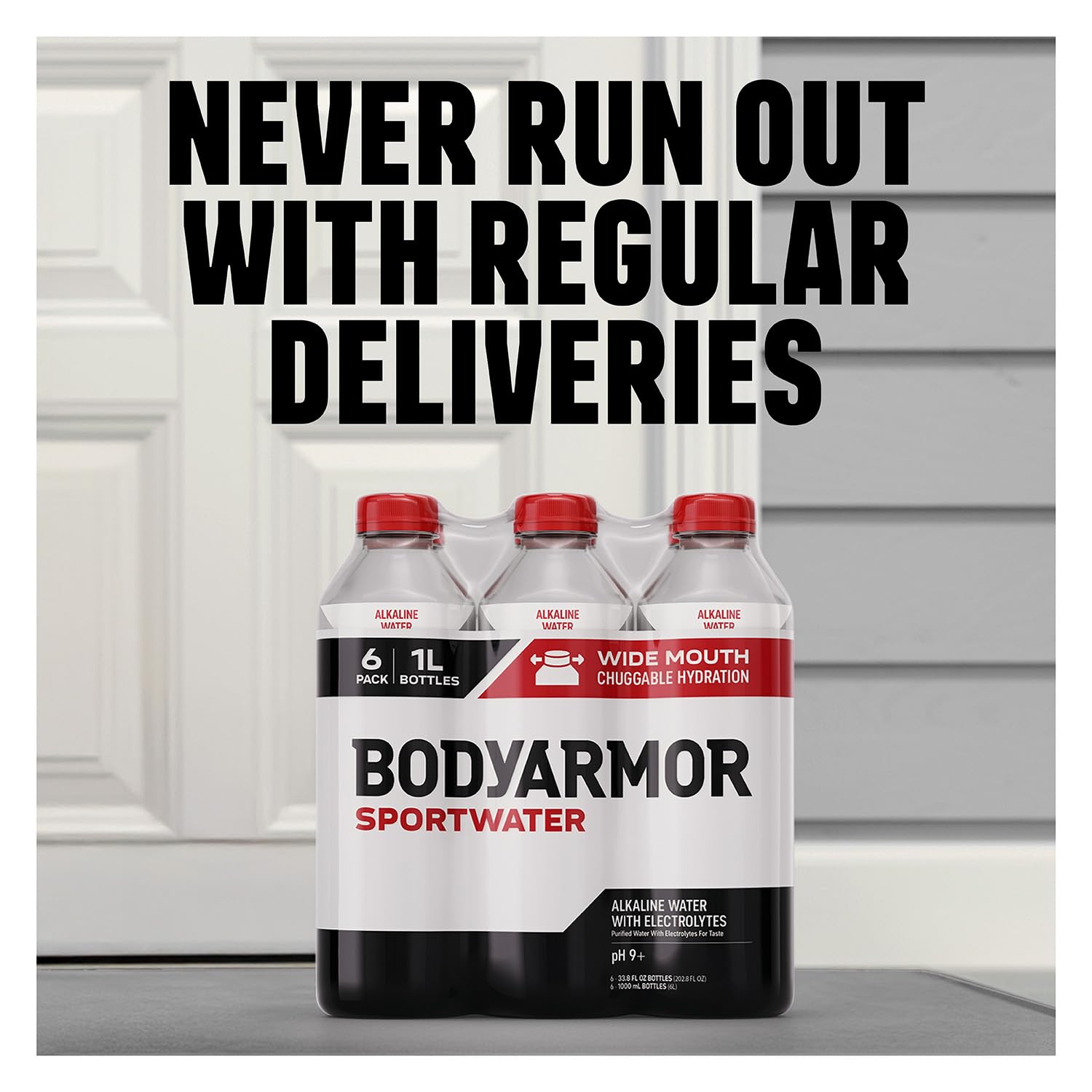 BODYARMOR SportWater with pH 9+ for a refreshing alkaline sip.