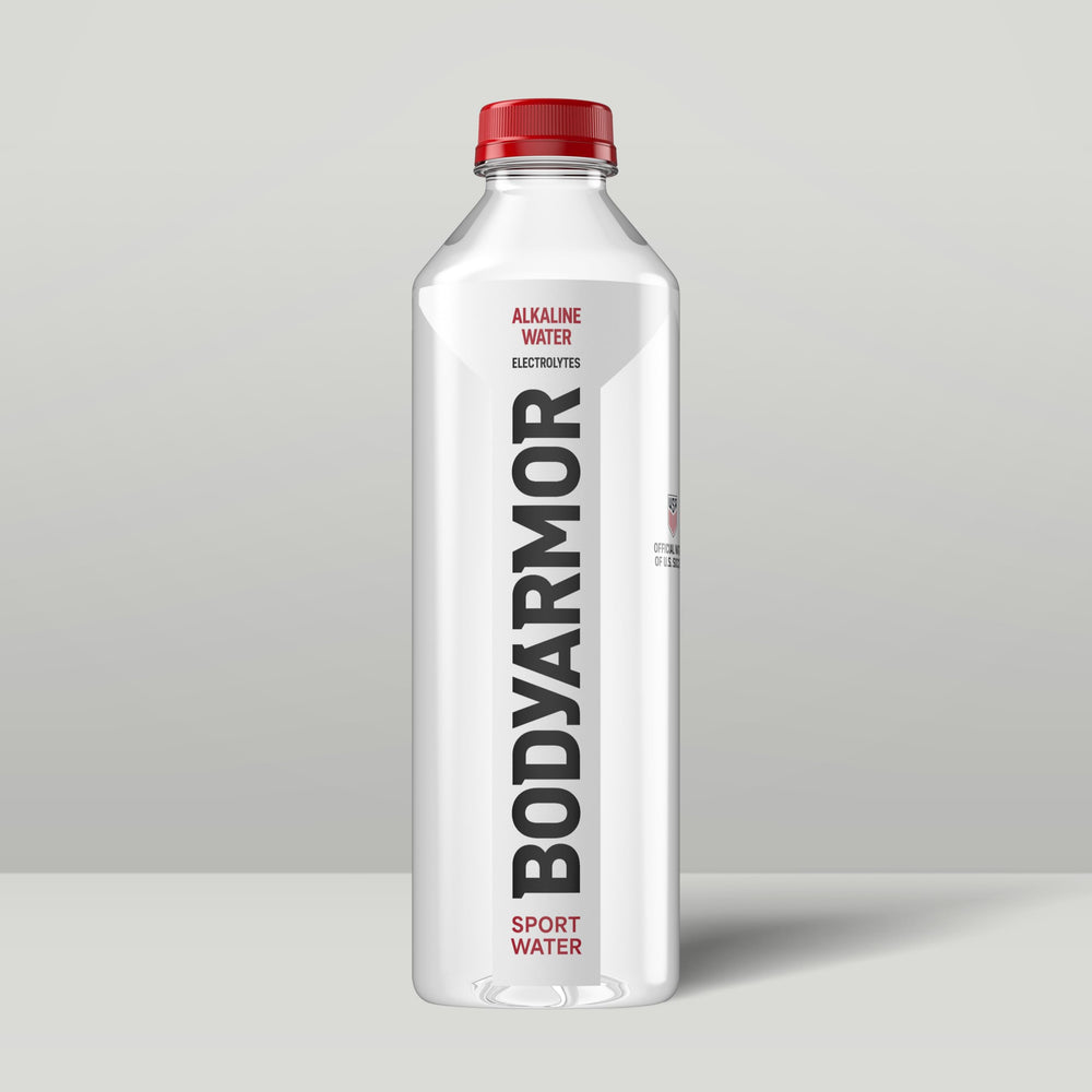 BODYARMOR SportWater bottle in clean packaging ideal for travel and workouts.