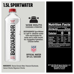 BODYARMOR SportWater with sport cap for quick sips during training.