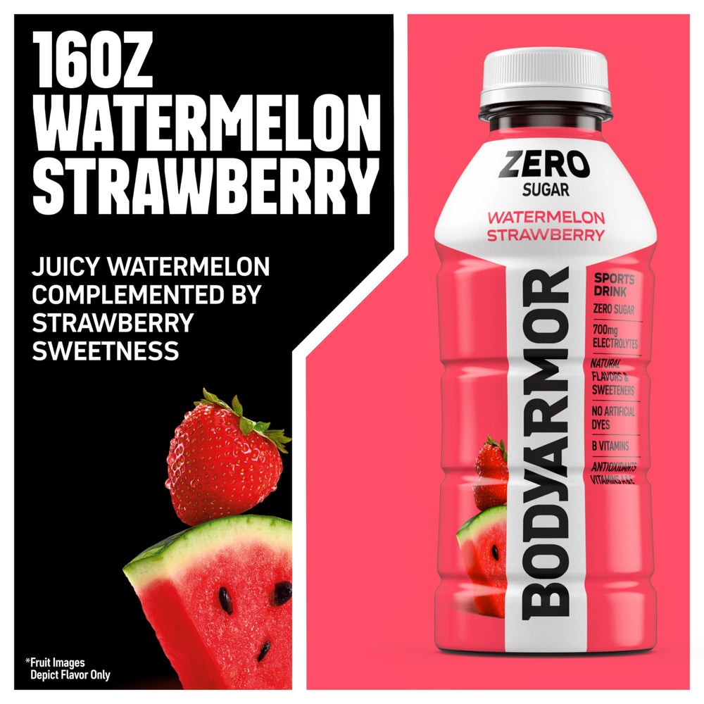 BODYARMOR Zero flavor profile on bottle front.