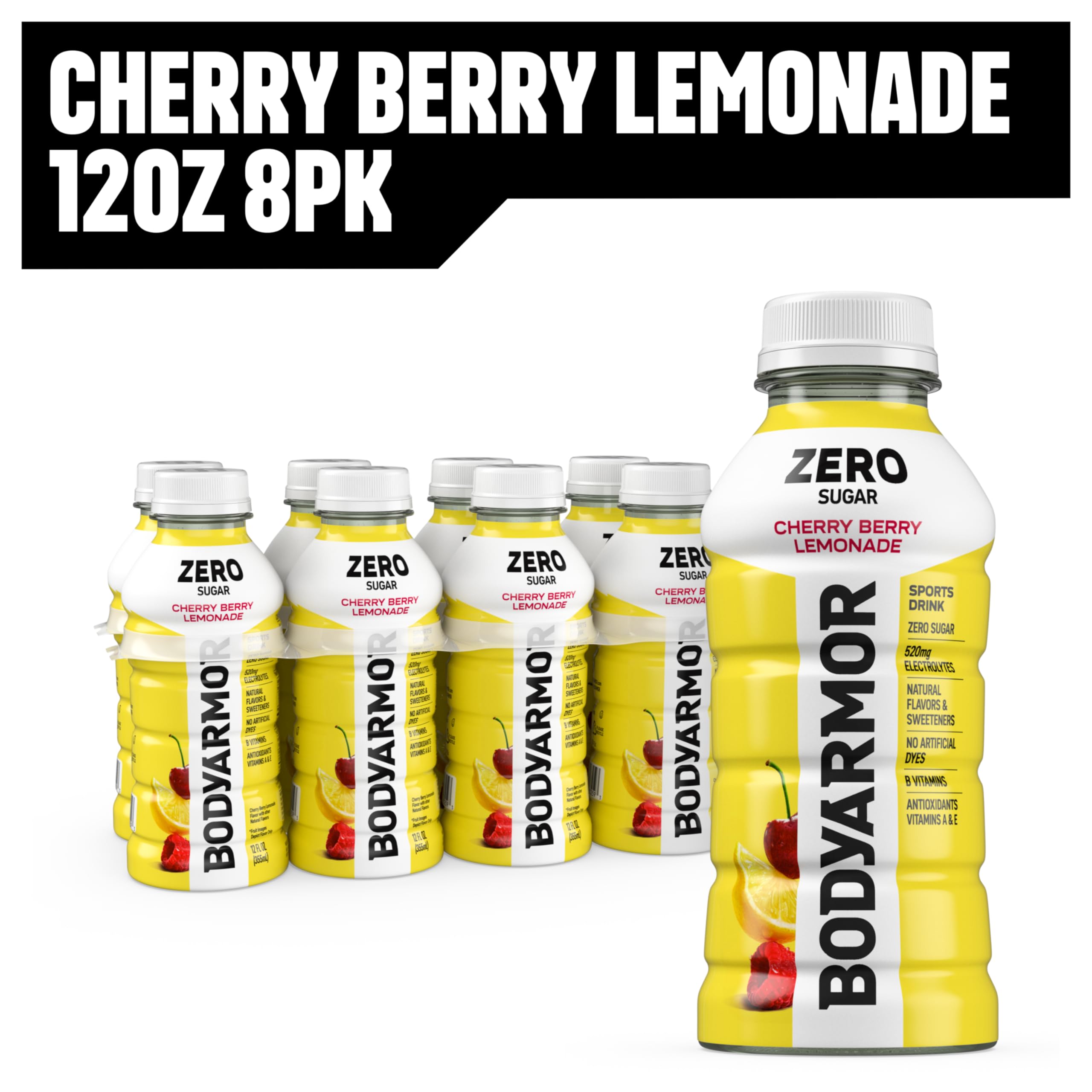 Outdoor workout scene with BODYARMOR Zero Sugar Cherry Berry Lemonade