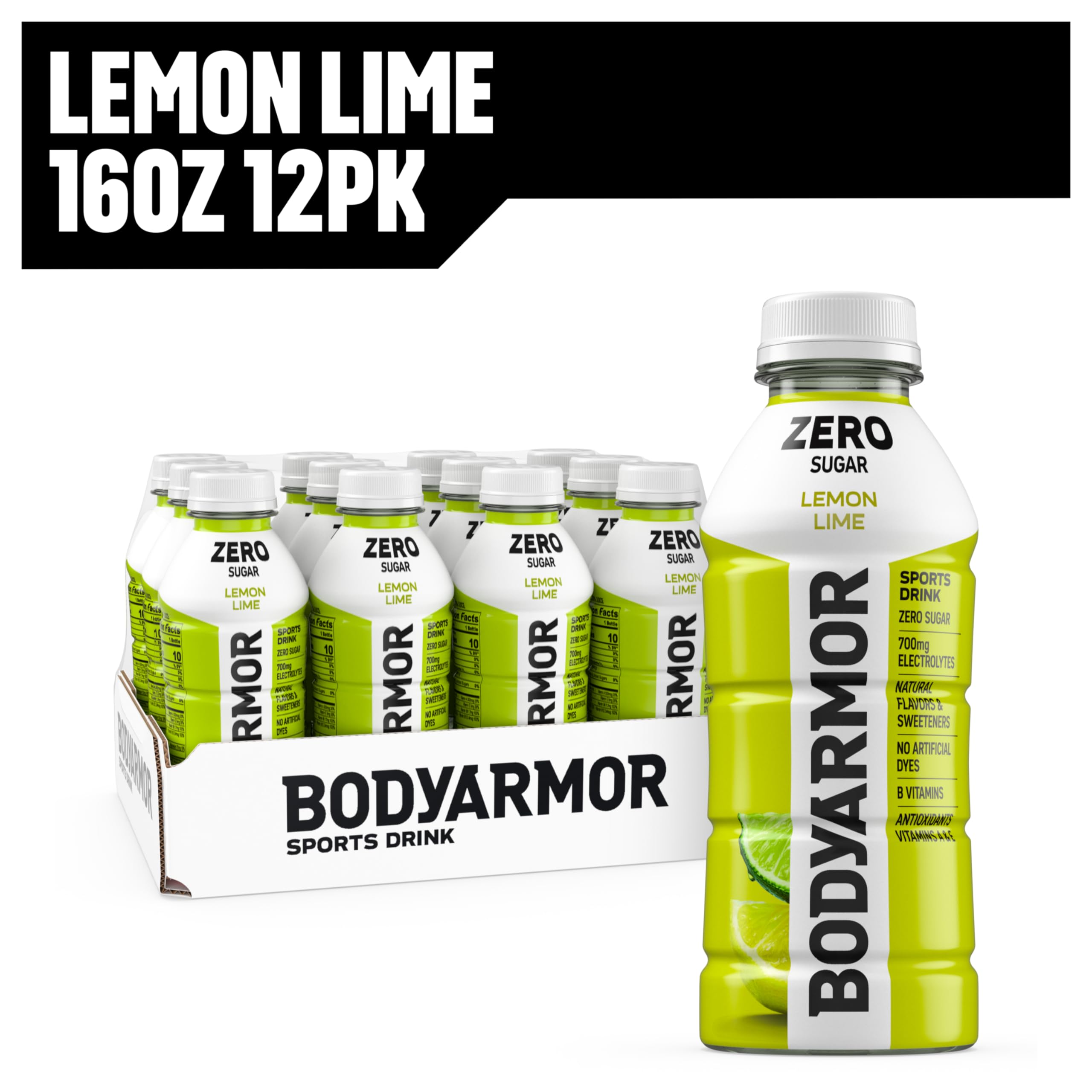 Fridge-ready BODYARMOR Zero Sugar Lemon Lime pack for convenient access.