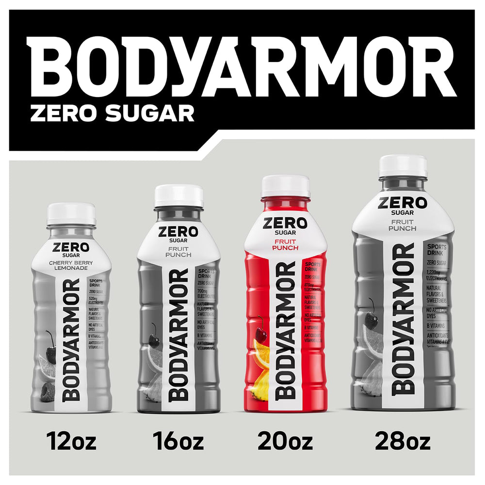 BODYARMOR Zero Sugar Lemon Lime ice-cold glass invites refreshing sips.