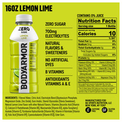 Pour of BODYARMOR Zero Sugar Lemon Lime signaling quick hydration during workouts.