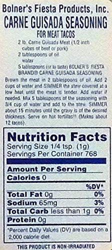 Bolner's Fiesta Carne Guisada seasoning jar closeup for quick weeknight meals.