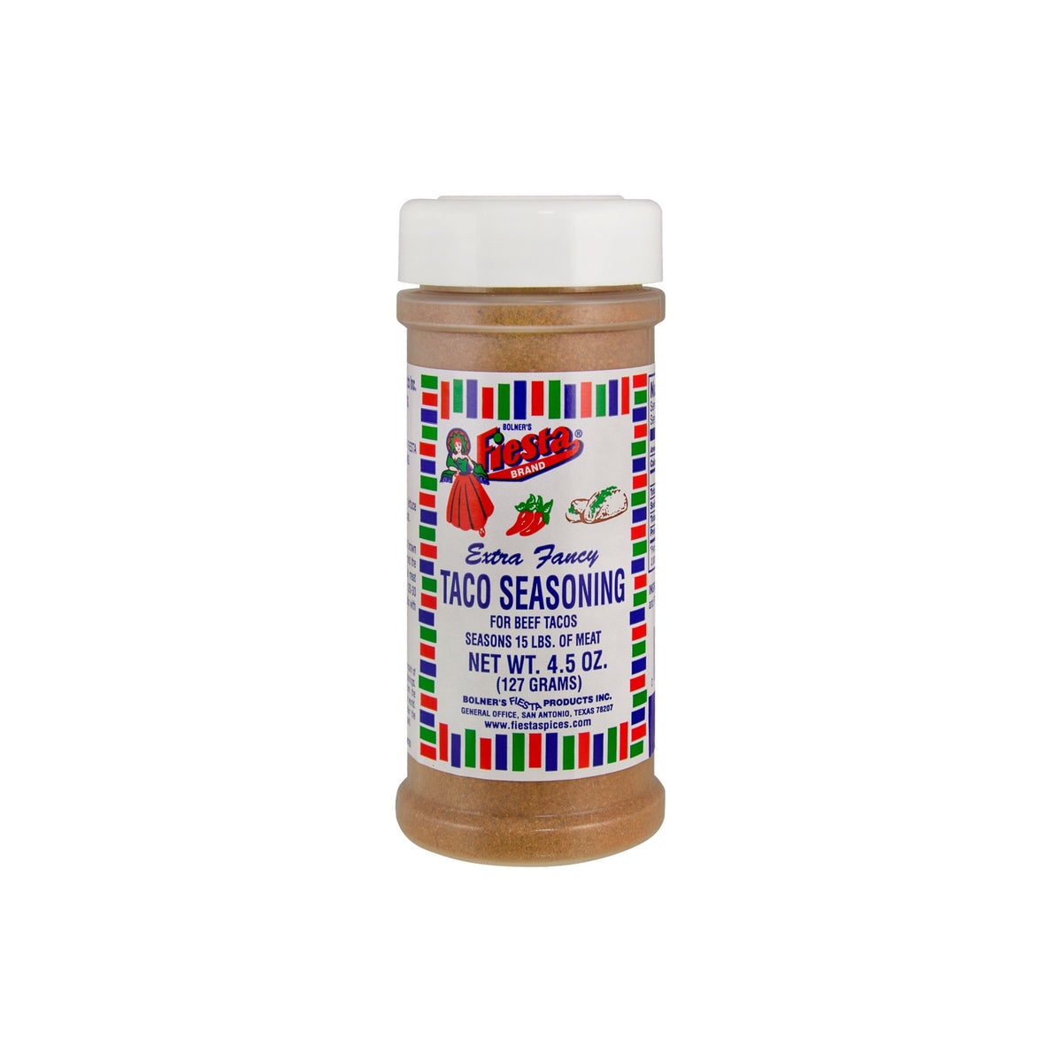 Bolner's Fiesta Extra Fancy Taco Seasoning bottle for bold taco flavor at home