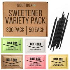 Bolt Box turbinado sugar packets neatly displayed for office coffee.