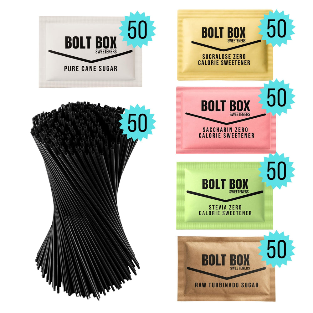 Bolt Box green stevia substitutes add natural sweetness.