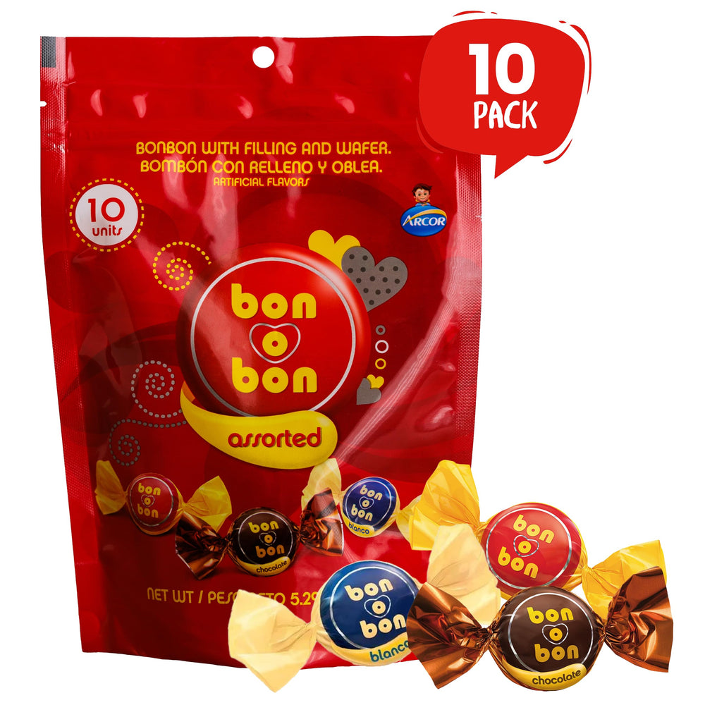 Bon o Bon chocolate truffle mix with milk, dark, and white varieties for a rich tasting experience.