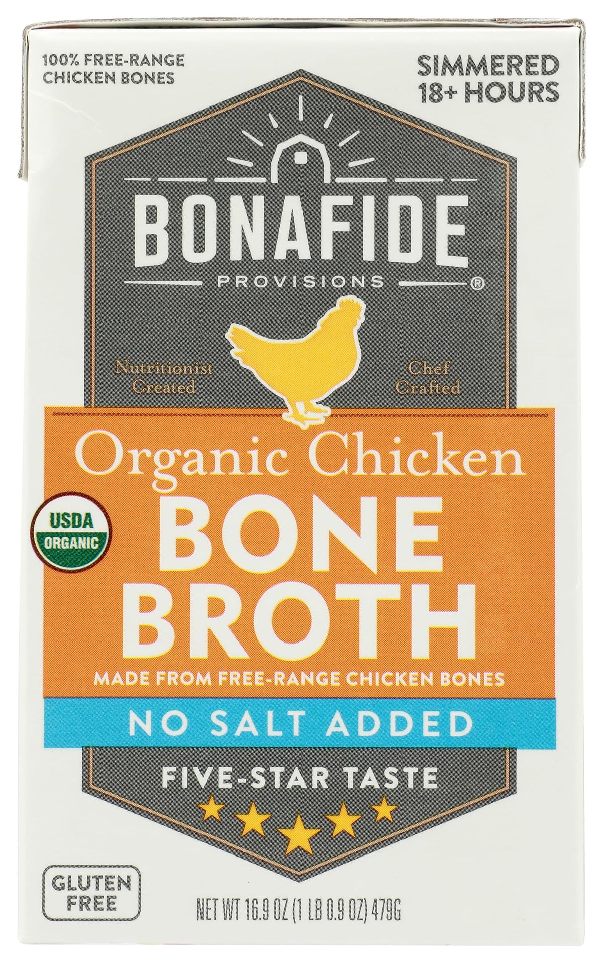Bonafide Provisions bone broth bottle with rich aroma, ready to simmer.