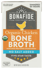 Bonafide Provisions bone broth bottle with rich aroma, ready to simmer.