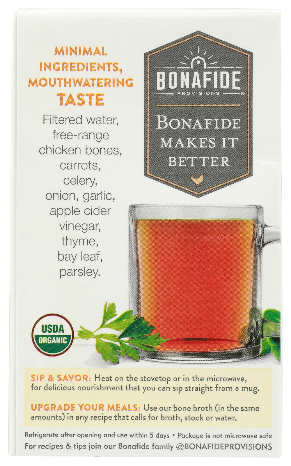 Pouring Bonafide Provisions No Salt Added broth for soups and sauces.