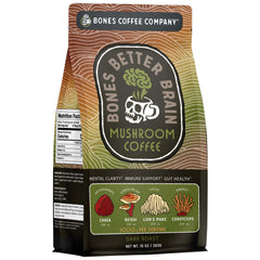 Bones Coffee Better Brain mushroom coffee bag with premium ingredients and inviting aroma