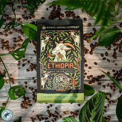 Bones Coffee Ethiopia small-batch roast for fresh flavor.