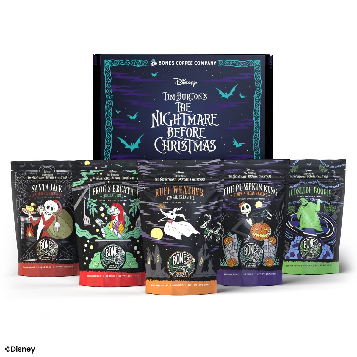 Bones Coffee five-flavor lineup in resealable bags maintains freshness