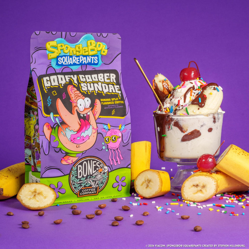 Bones Coffee Spongebob Goofy Goober Sundae auto drip ready pack for quick brews