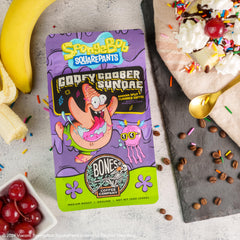 Bones Coffee Spongebob Goofy Goober Sundae ground coffee ready for auto drip and versatility
