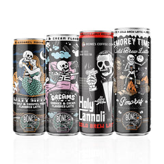 Bones Coffee Cookies N' Dreams latte can for cookies-and-cream flavor at work.
