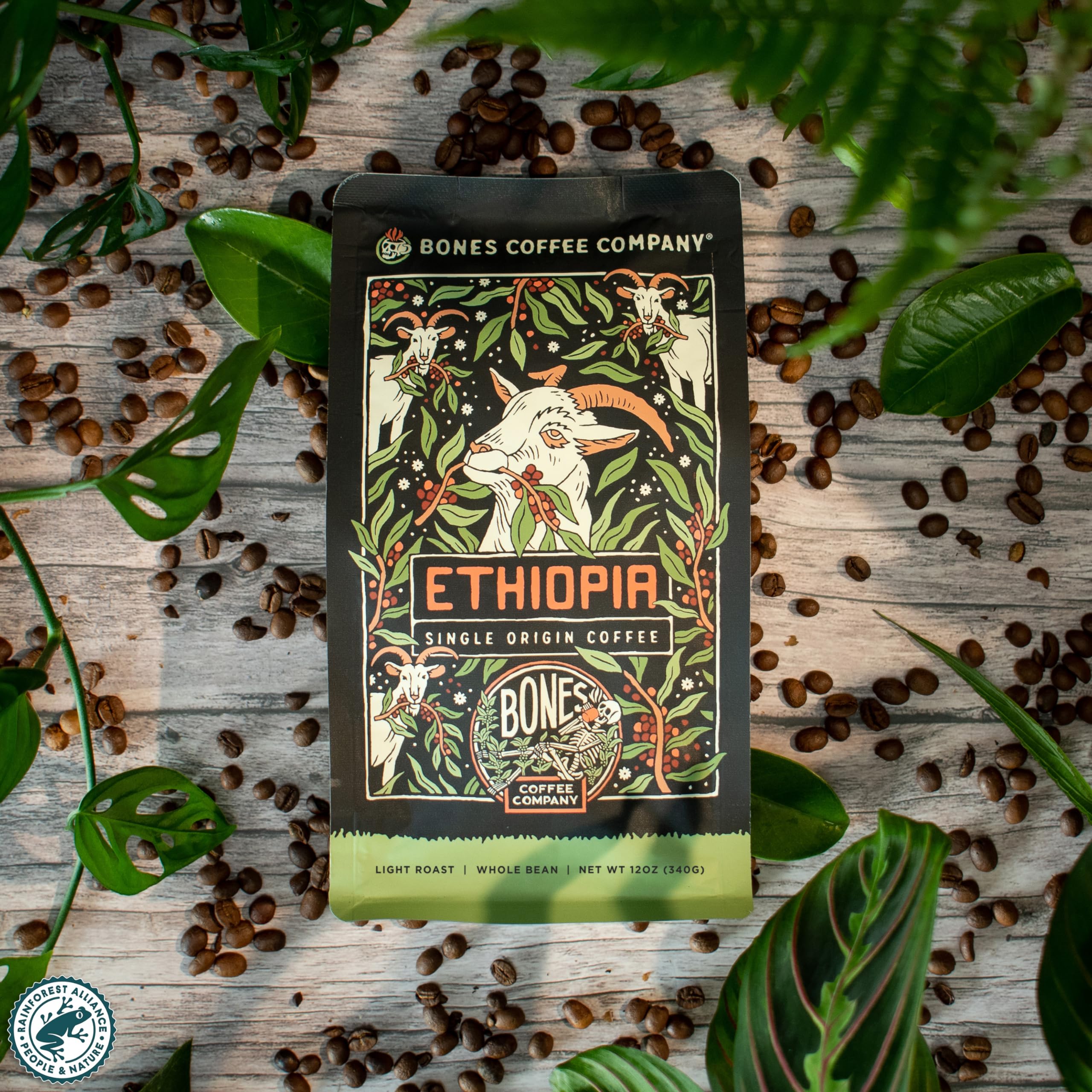 Bones Coffee whole bean and ground options for versatile brewing