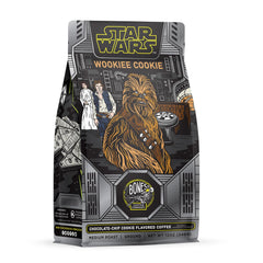 Bones Coffee Wookiee Cookie label on the bag signals bold flavor for adventurous mornings.