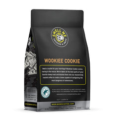 Bones Coffee Wookiee Cookie ground coffee in a resealable bag preserves freshness.