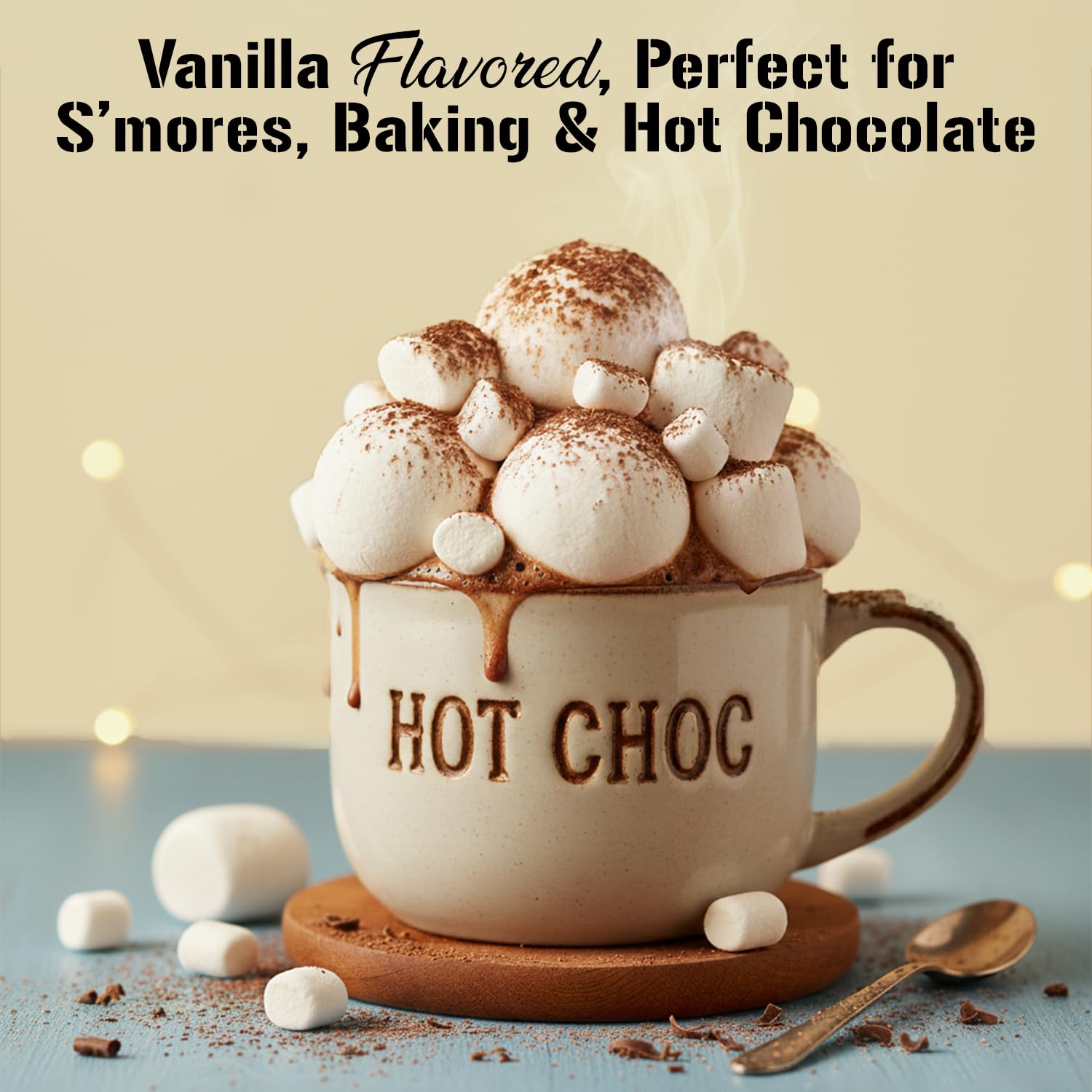 Bonjour large marshmallows for s'mores around a campfire with gooey bliss