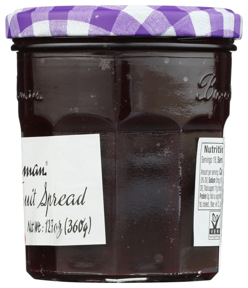 Bonne Maman Concord Grape Spread served in a ceramic bowl for tasting.