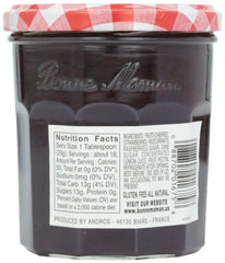 Bonne Maman four fruits ingredients closeup, highlighting natural fruit goodness.