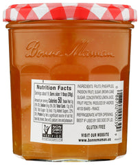 Bonne Maman pineapple-passion fruit preserves jar closeup with tropical aroma