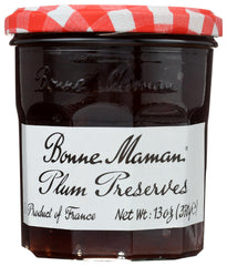 Bonne Maman Plum Preserves jar-front shows classic French charm for toast-ready use