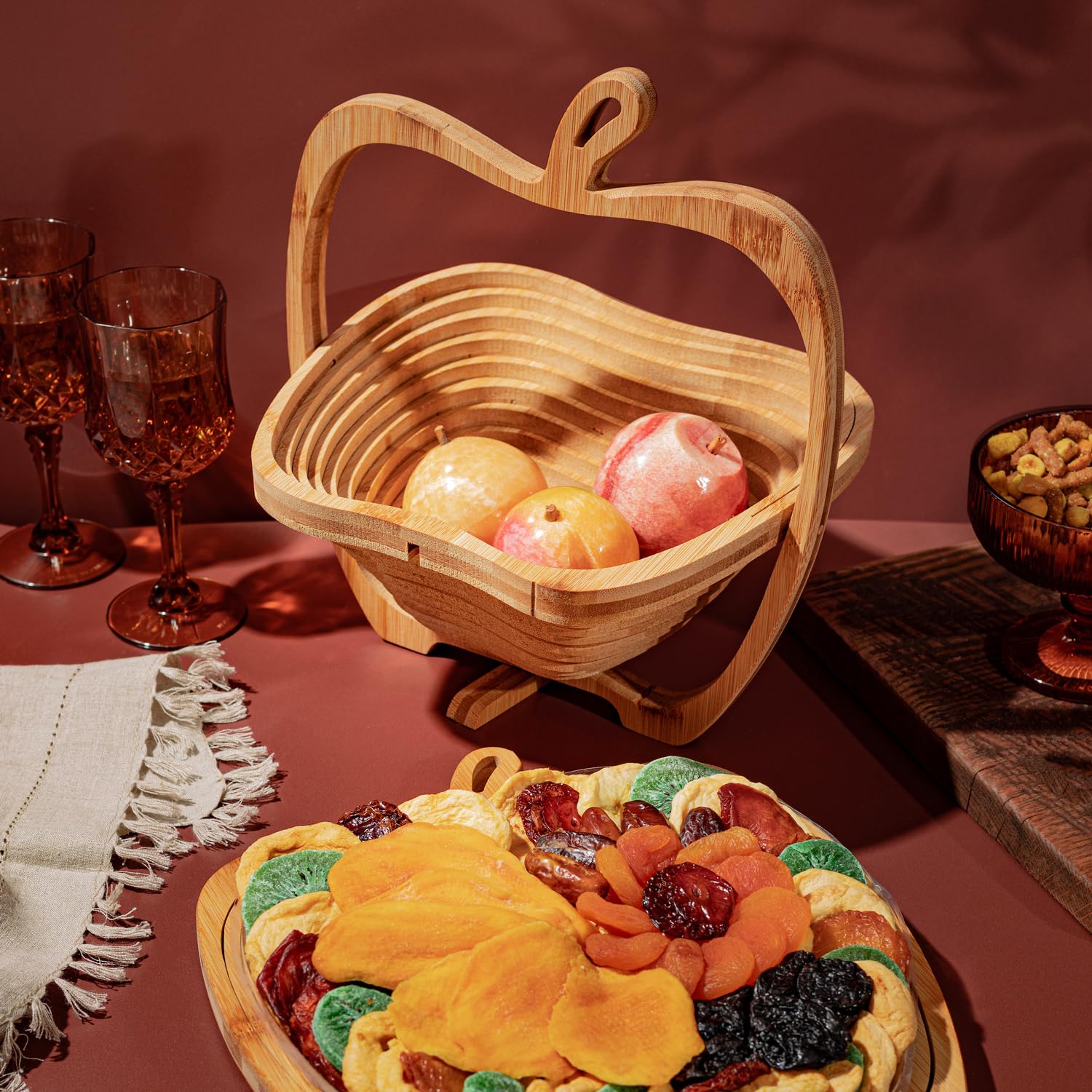 BONNIE AND POP california-dates-kiwi-plums-prunes showcase diverse fruit variety for gift trays.