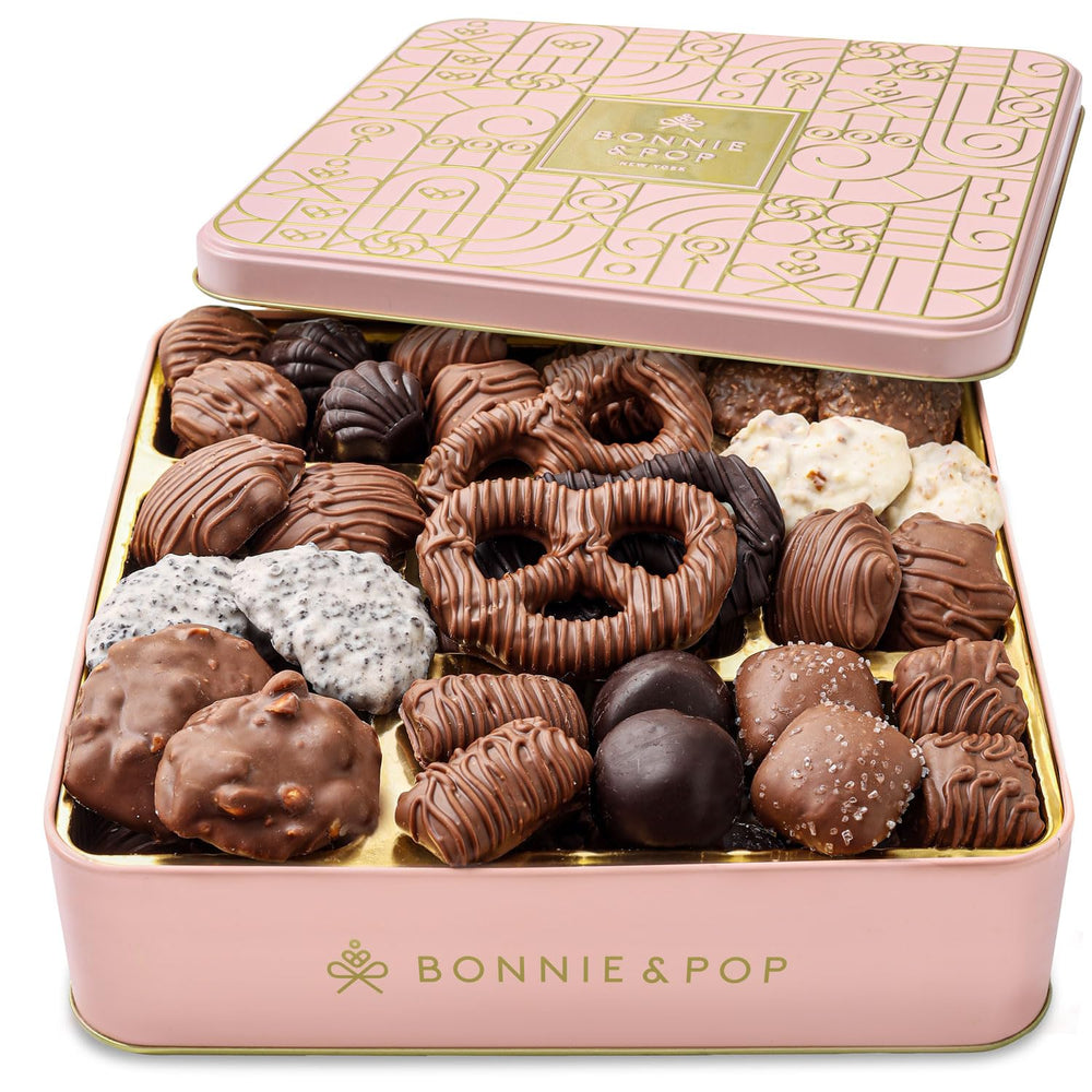 Bonnie and Pop chocolate gift basket overview for gifting moments.