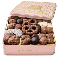 Bonnie and Pop chocolate gift basket overview for gifting moments.
