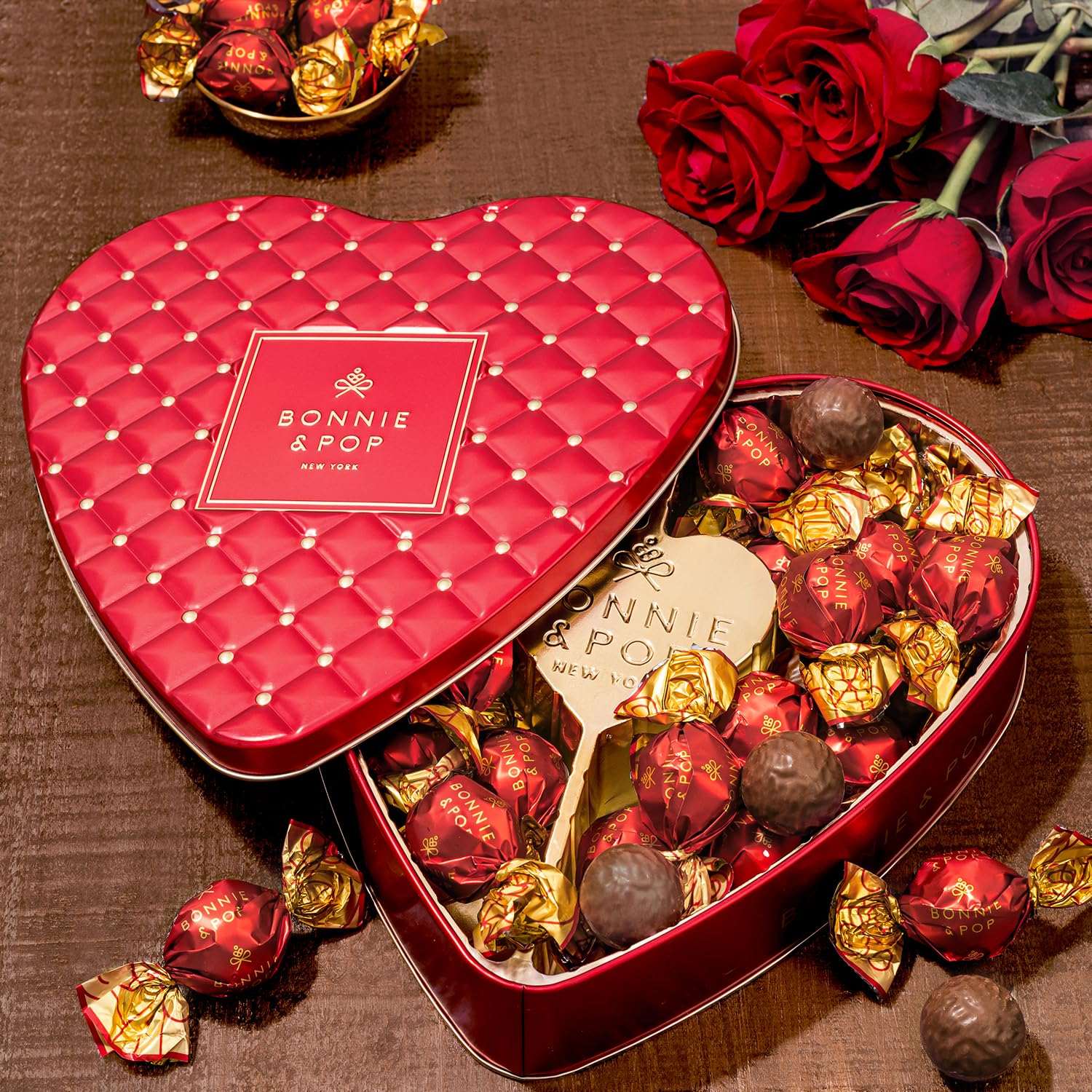 Bonnie & Pop chocolate shell with creamy hazelnut center.