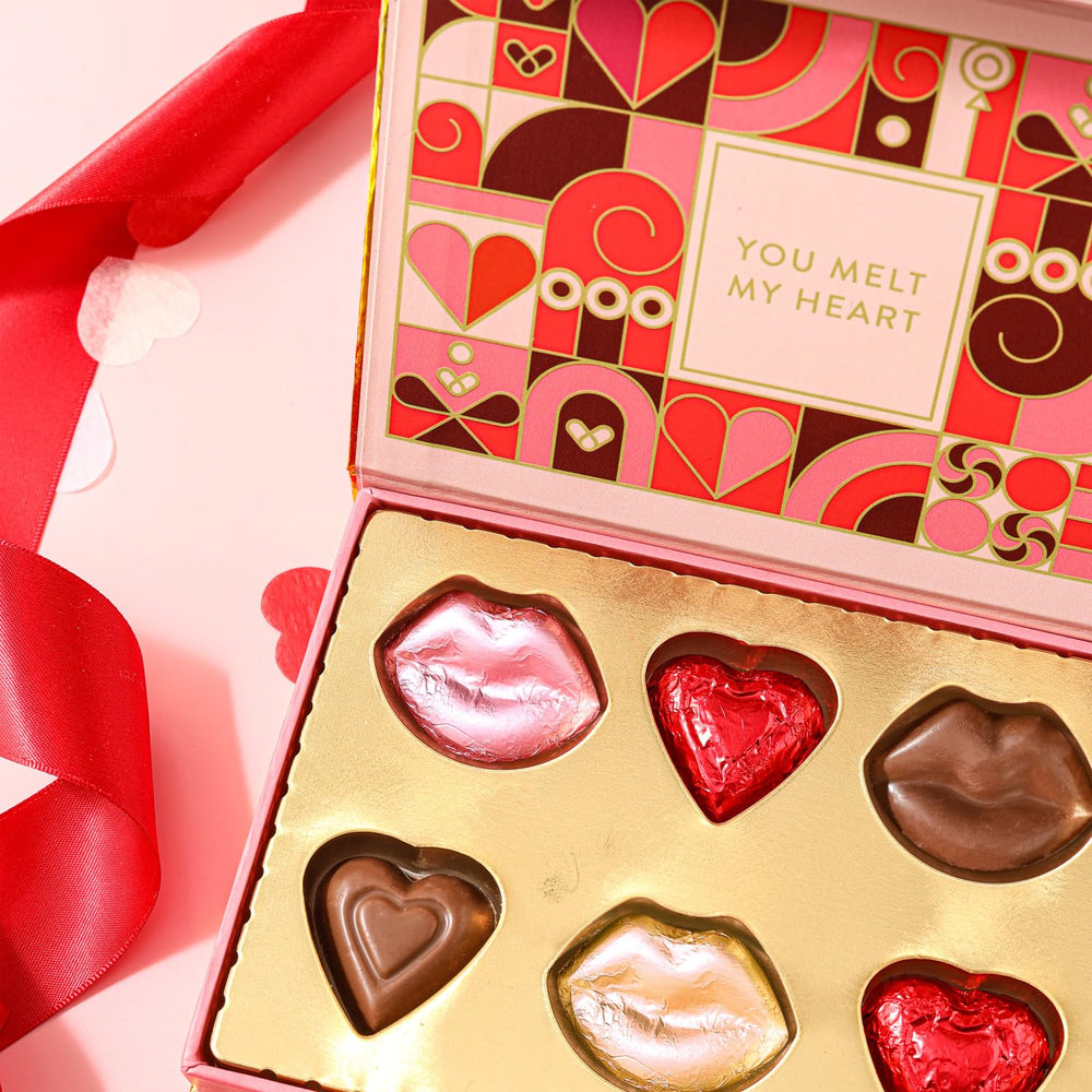 BONNIE AND POP assorted chocolates inside the card offer a delightful treat.