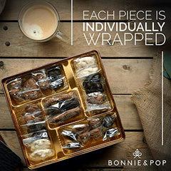 Bonnie and Pop wrapped tin with chocolates ideal for celebrations.