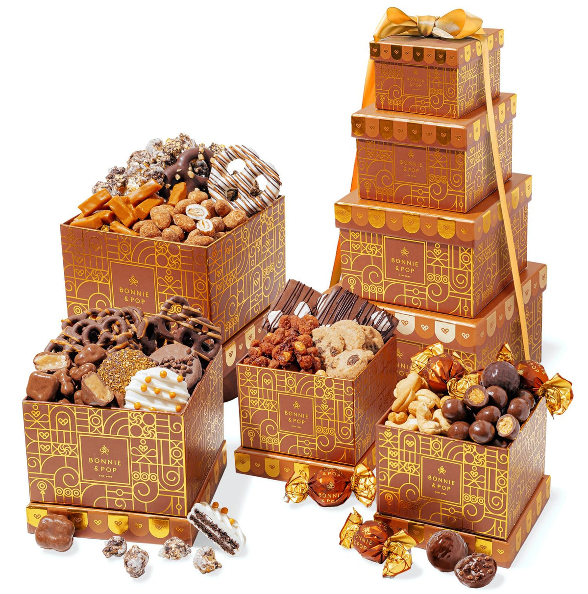 Bonnie and Pop gift tower elegant stacked boxes for celebrations