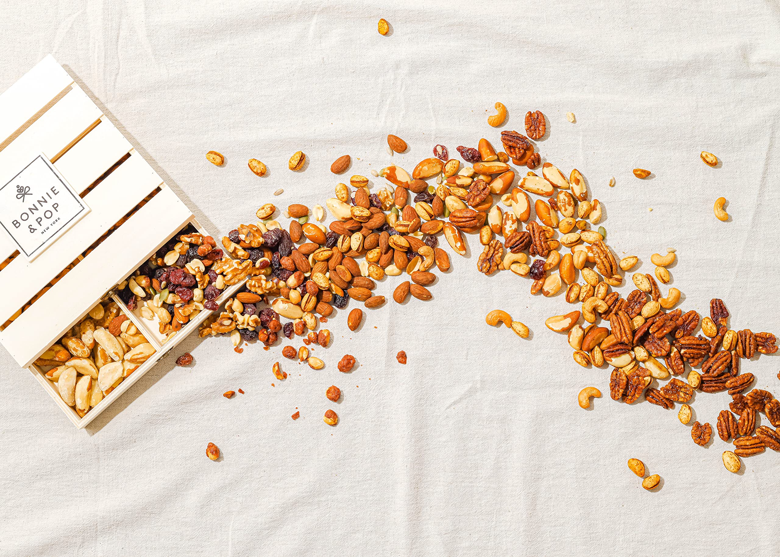 Bonnie and Pop gourmet nuts tray with unique flavors for snacking