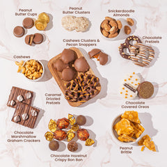 BONNIE AND POP mixed nuts and brittle in a premium gift tin.