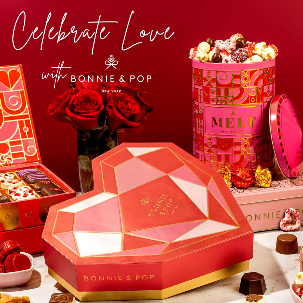 BONNIE AND POP red and gold packaging enhances gifting presentation