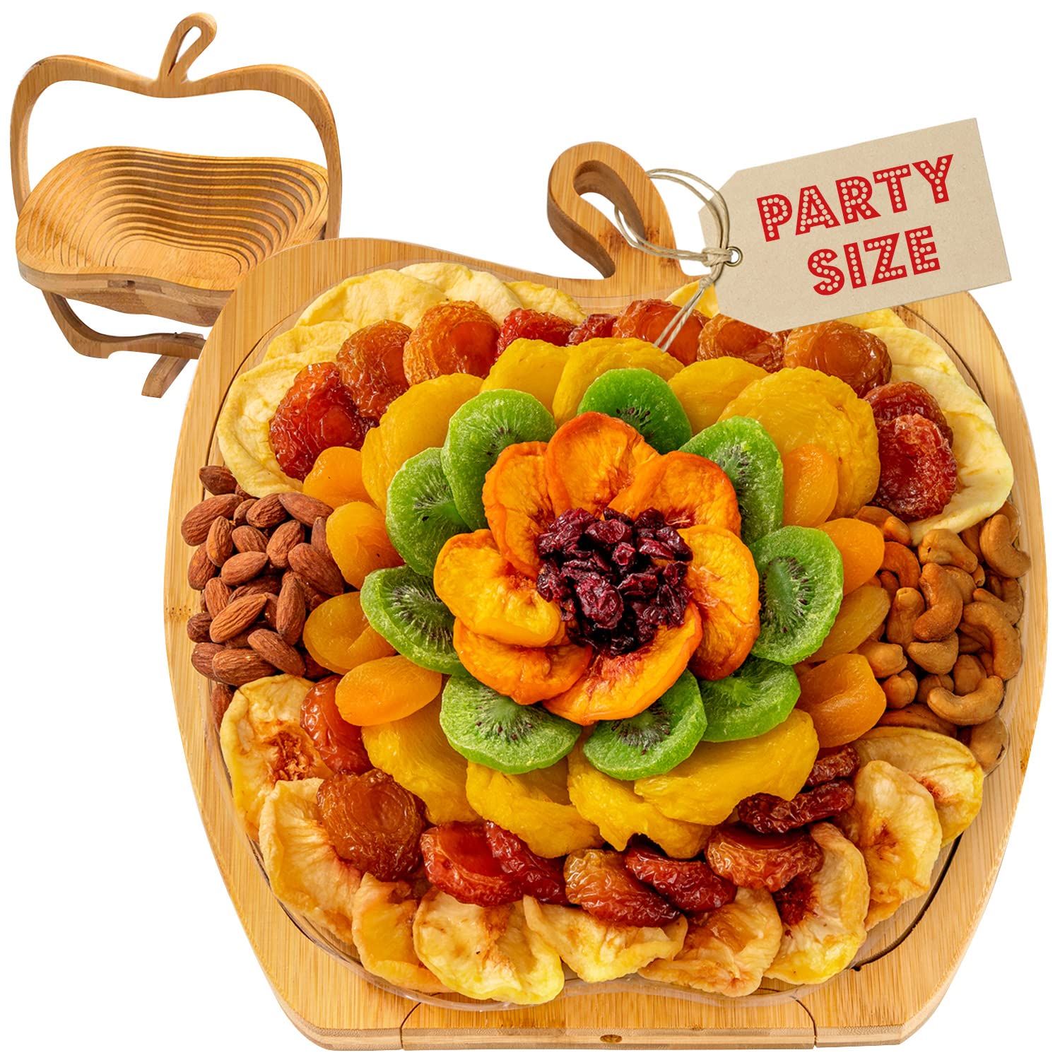 Bonnie and Pop dried fruit and nut gift basket; a healthy, shareable snack assortment for celebrations.