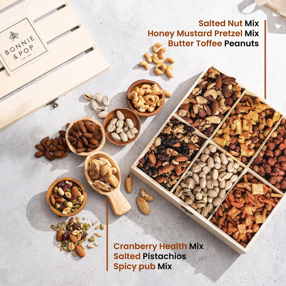 Bonnie & Pop wooden crate reusable for storage of snacks or tea after gifting.
