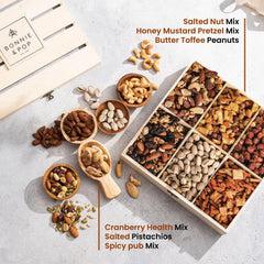 Bonnie & Pop wooden crate reusable for storage of snacks or tea after gifting.