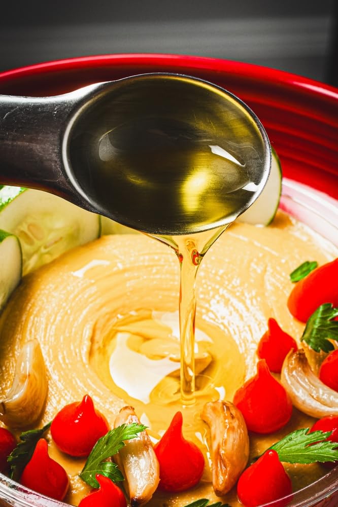 Bono olive oil bottle pour over bruschetta for convenient, flavorful finishing