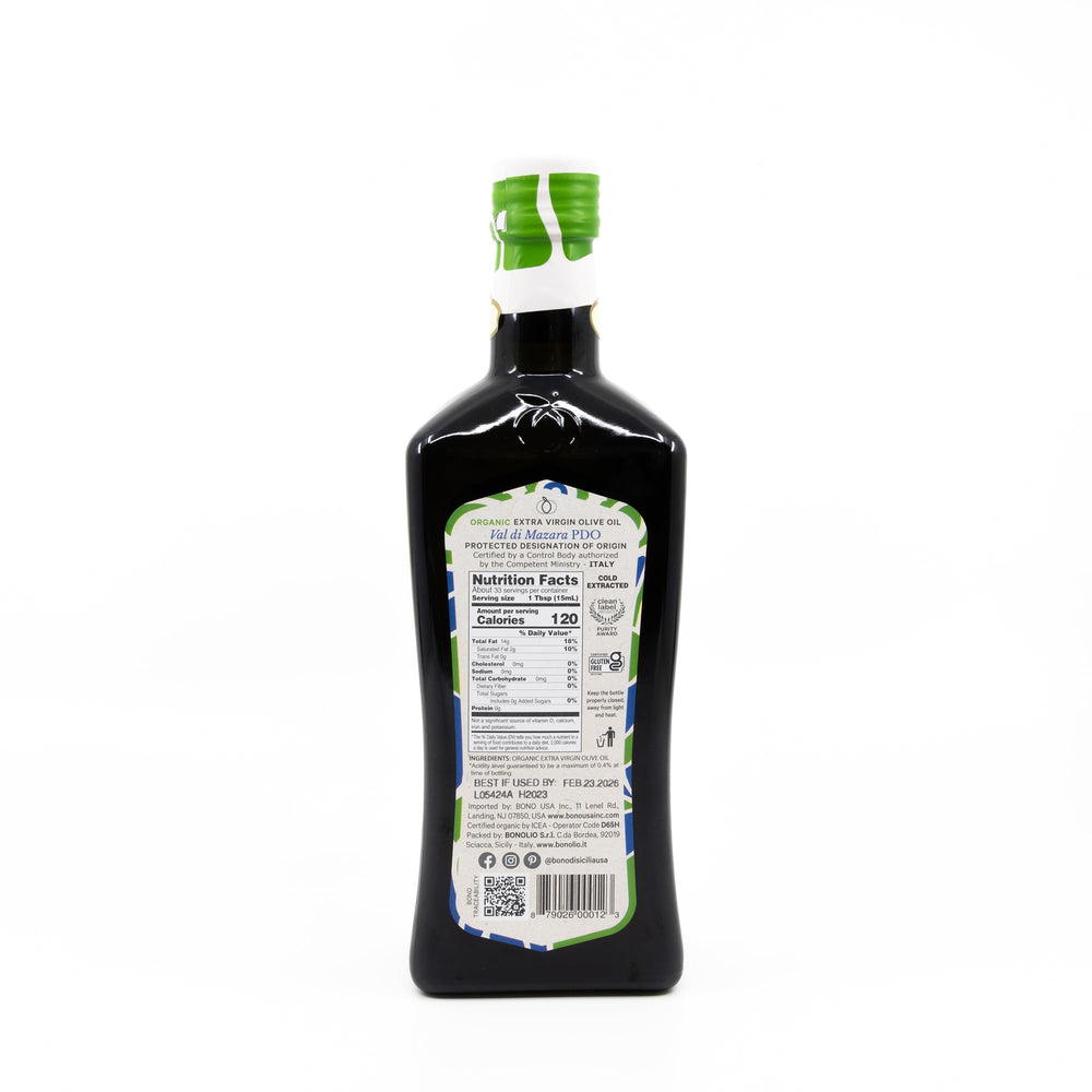 Bono Val di Mazara PDO olive oil pour, smooth and balanced drizzle.