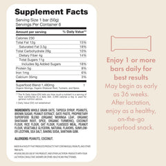 Boobie Bar Milk to the Max ingredients close-up highlighting moringa and flax.