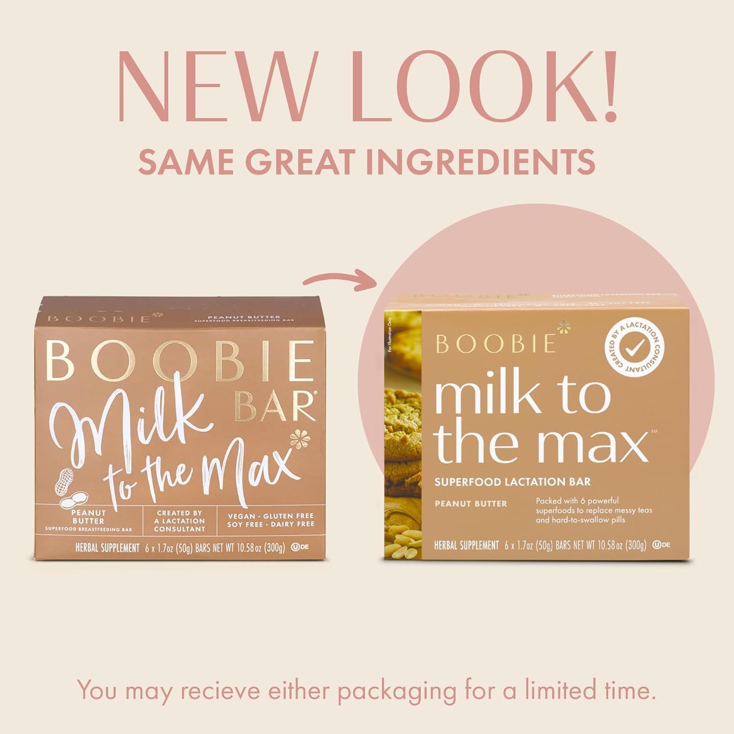 Boobie Bar on table as a quick snack for busy breastfeeding moms.