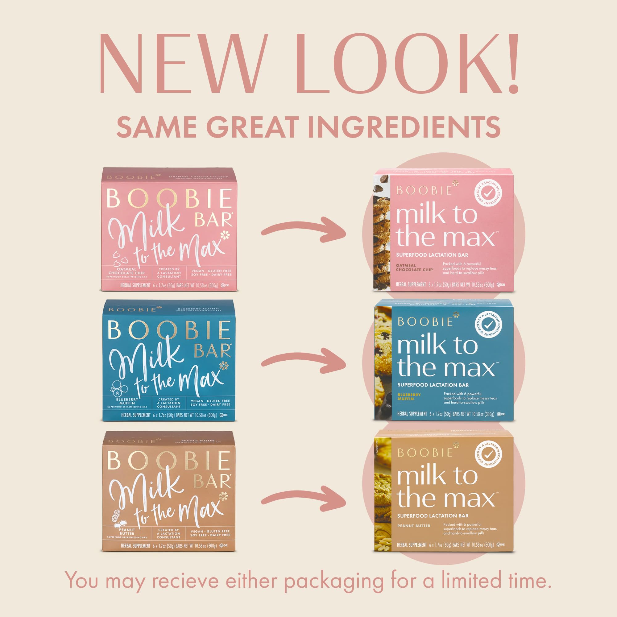Boobie Bar Peanut Butter flavor image shows fiber-rich treat for lactation-friendly snacking
