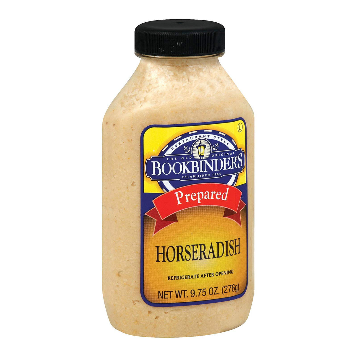 Bookbinder's Horseradish jar for bold flavor in sauces and sandwiches.