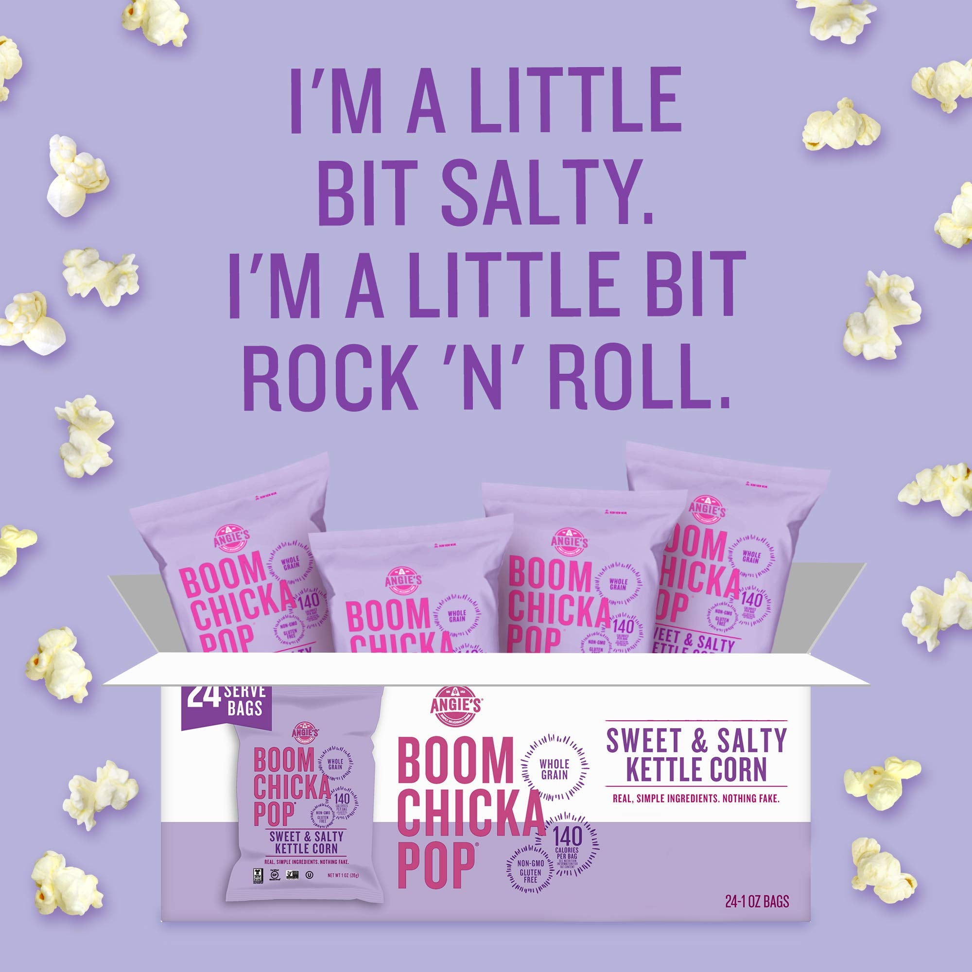 Office party treat in bag form from Angie's BOOMCHICKAPOP for sharing.